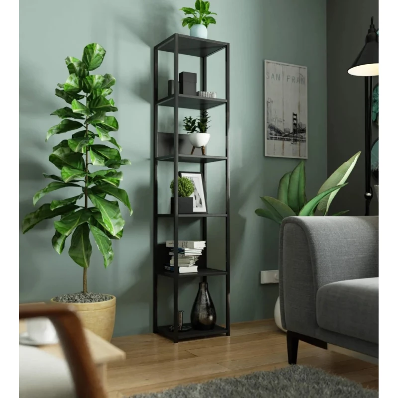 Metallregal 40 cm DERIVAL - schwarz