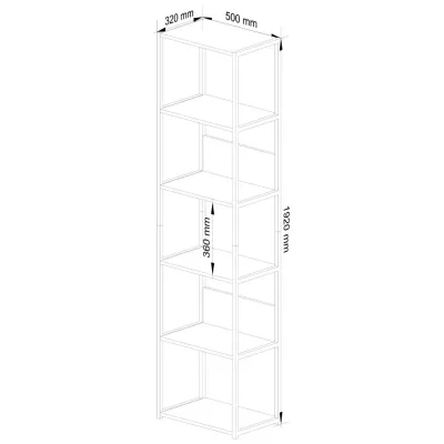 Metallregal 50 cm DERIVAL - schwarz / Craft Eiche