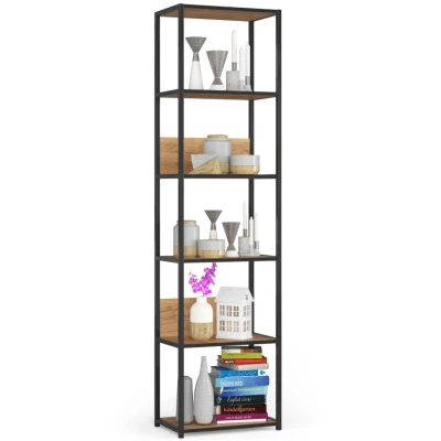 Metallregal 50 cm DERIVAL - schwarz / Craft Eiche
