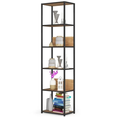 Metallregal 50 cm DERIVAL - schwarz / Craft Eiche