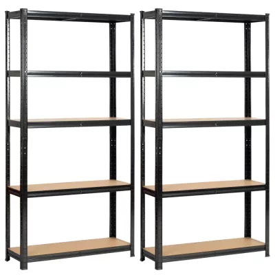 Set Metallregale für Zuhause, 90 cm, QARIAN - schwarz