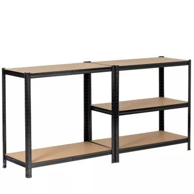 Set Metallregale für Zuhause, 90 cm, QARIAN - schwarz