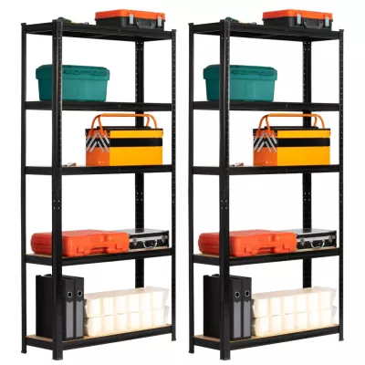 Set Metallregale für Zuhause, 90 cm, QARIAN - schwarz