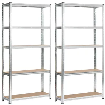 Metallregal-Set für Zuhause, 90 cm, QARIAN - Silber
