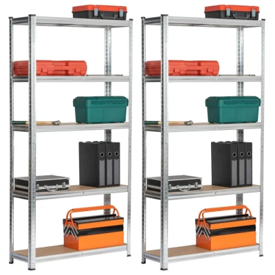 Metallregal-Set für Zuhause, 90 cm, QARIAN - Silber