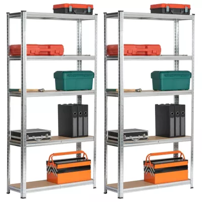 Metallregal-Set für Zuhause, 90 cm, QARIAN - Silber