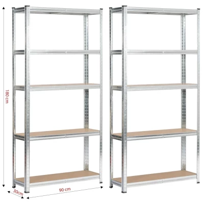 Metallregal-Set für Zuhause, 90 cm, QARIAN - Silber