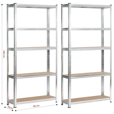 Metallregal-Set für Zuhause, 90 cm, QARIAN - Silber