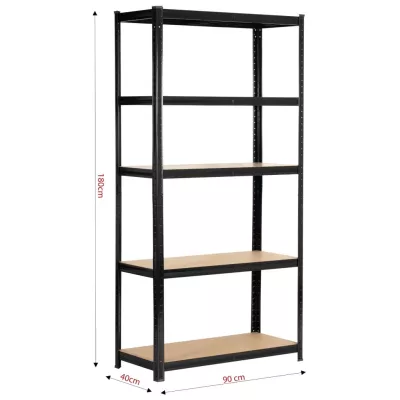 Metallregal 90 cm QARIAN - schwarz