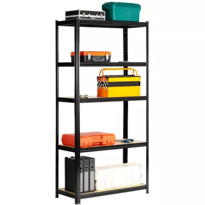 Metallregal 90 cm QARIAN - schwarz