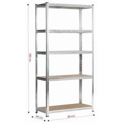 Metallregal 90 cm QARIAN - silber