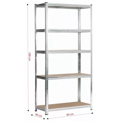Metallregal 90 cm QARIAN - silber