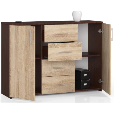 SAVRILA Kombikommode – Wenge / Sonoma Eiche