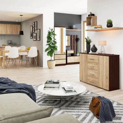 SAVRILA Kombikommode – Wenge / Sonoma Eiche