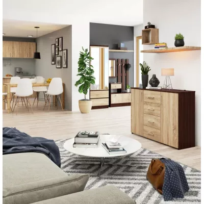 SAVRILA Kombikommode – Wenge / Sonoma Eiche