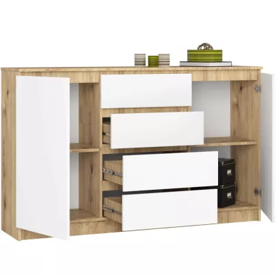 Breite, kombinierte Kommode SAVRILA – Artisan Eiche / Weiß