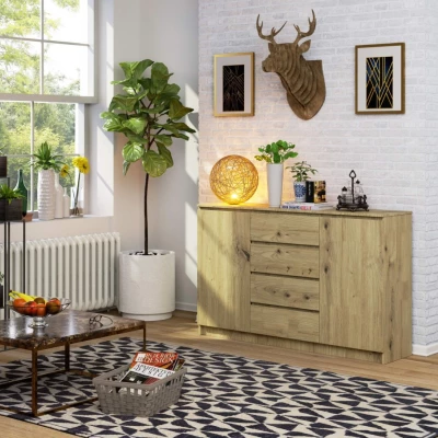 Breite, kombinierte Kommode SAVRILA – Artisan Eiche
