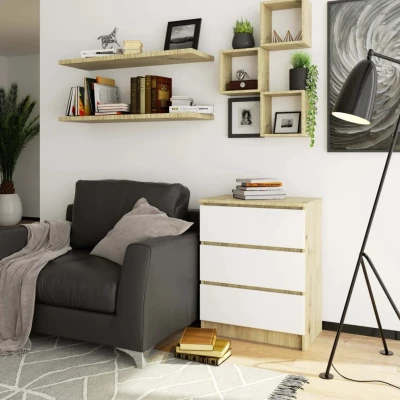 SAVRILA Kommode – Artisan Eiche / Weiß