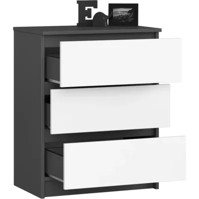 SAVRILA Kommode – grau/weiß