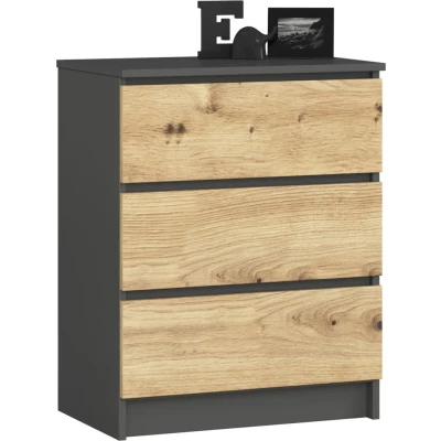 SAVRILA Kommode – Grau / Artisan Eiche