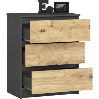 SAVRILA Kommode – Grau / Artisan Eiche