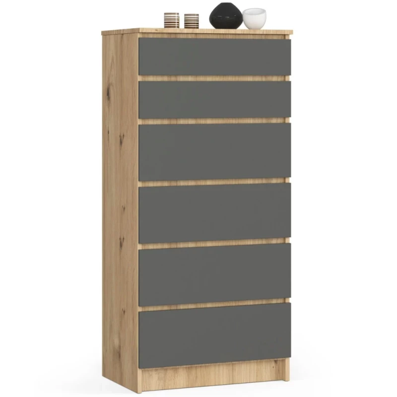 Kommode SAVRILA – Artisan Eiche / Grau