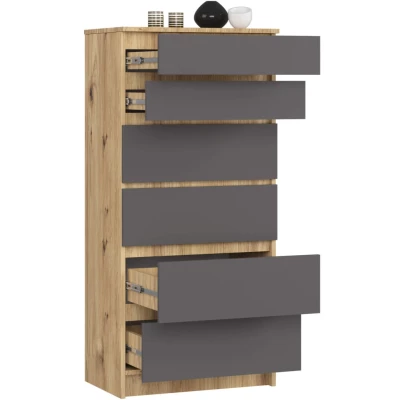 Kommode SAVRILA – Artisan Eiche / Grau