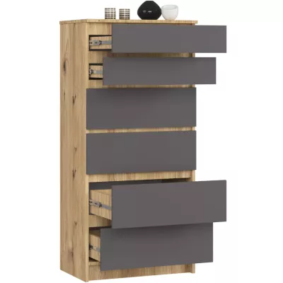 Kommode SAVRILA – Artisan Eiche / Grau