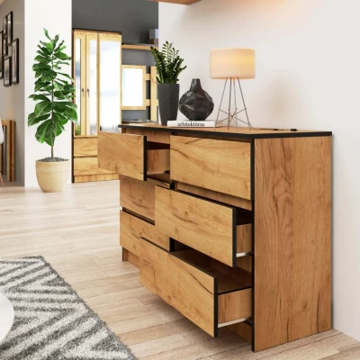Breite Kommode SAVRILA – Craft Eiche