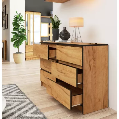Breite Kommode SAVRILA – Craft Eiche