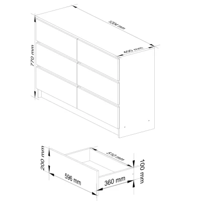 Breite Kommode SAVRILA – Craft Eiche