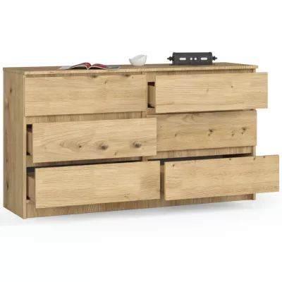 Breite Kommode mit Schubladen SAVRILA – Artisan Eiche