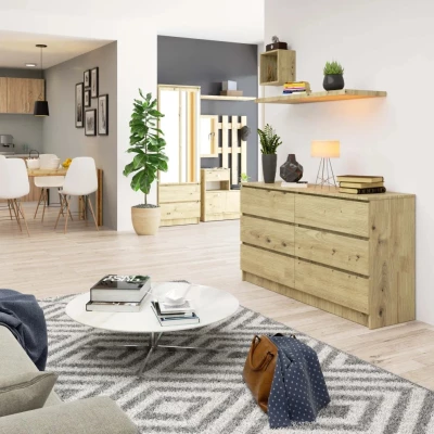Breite Kommode mit Schubladen SAVRILA – Artisan Eiche