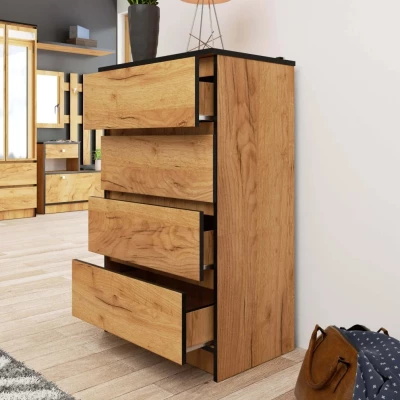 Schmale Kommode SAVRILA – Craft Eiche