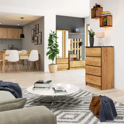 Schmale Kommode SAVRILA – Craft Eiche