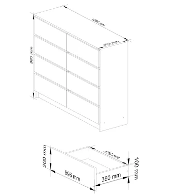 Breite Kommode SAVRILA – Artisan Eiche