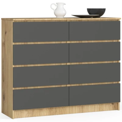 Breite Kommode SAVRILA – Artisan Eiche / Grau