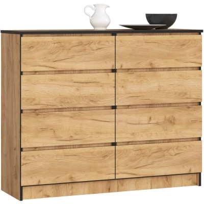 Breite Kommode mit Schubladen SAVRILA – Craft Eiche