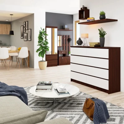 Große Kommode SAVRILA – Wenge/Weiß