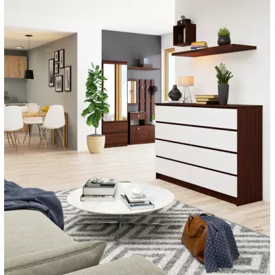 Große Kommode SAVRILA – Wenge/Weiß