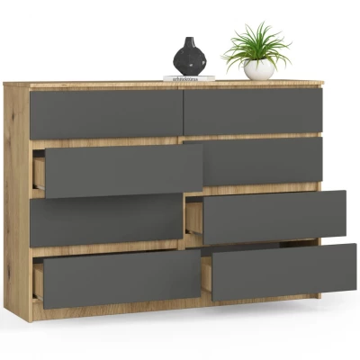 Große Kommode SAVRILA – Artisan Eiche / Grau