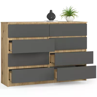 Große Kommode SAVRILA – Artisan Eiche / Grau