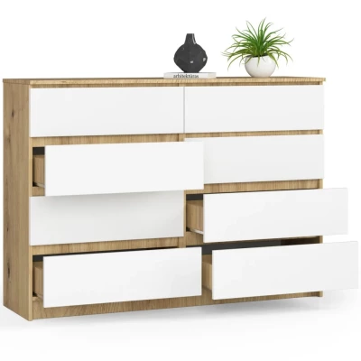 Große Kommode SAVRILA – Artisan Eiche / weiß