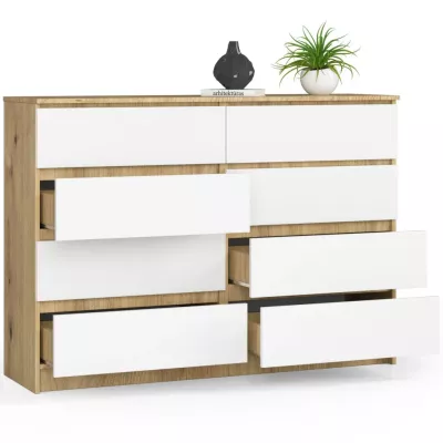 Große Kommode SAVRILA – Artisan Eiche / weiß