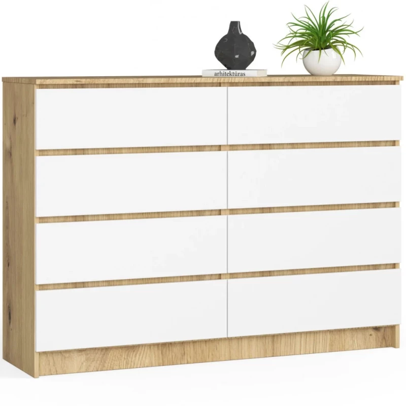 Große Kommode SAVRILA – Artisan Eiche / weiß
