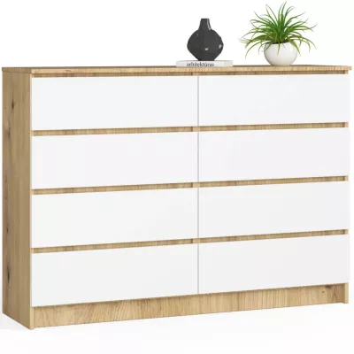 Große Kommode SAVRILA – Artisan Eiche / weiß