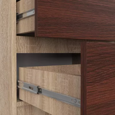SAVRILA hohe Kommode – Sonoma Eiche / Wenge