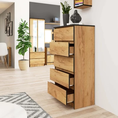 Hohe Kommode SAVRILA – Craft Eicheverarbeitung