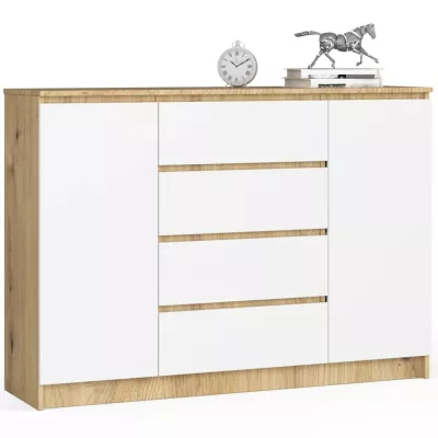 Große kombinierte Kommode SAVRILA – Artisan Eiche / Weiß