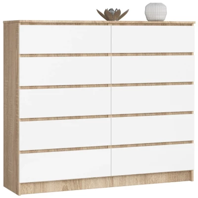 Kommode für das Wohnzimmer SAVRILA - Sonoma-Eiche / Weiß